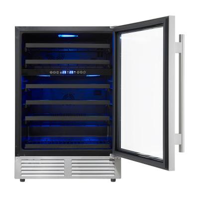 24" Forno Bacchino Wine Cooler in Stainless Steel with LED Lighting Triple Glass Door - FWCDR6634-24S