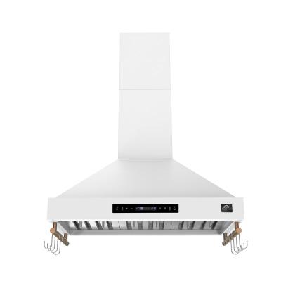 36" Forno Venezia Wall-Mounted Range Hood in White with Touch Controls and Baffle Filters - FRHWM5503-36WHT