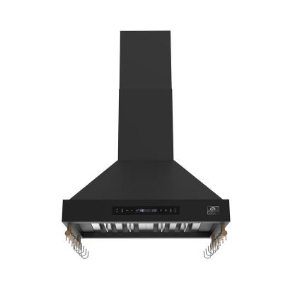 30" Forno Venezia Wall-Mounted Range Hood in Black with Touch Controls and Baffle Filters - FRHWM5503-30BLK