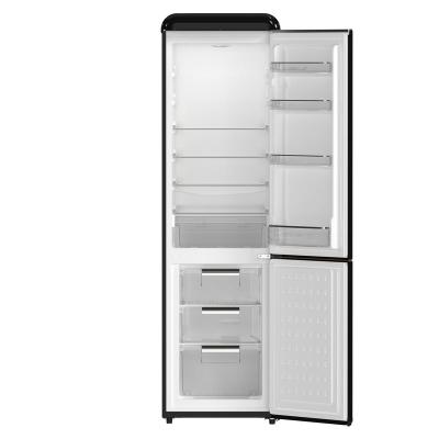 22" Forno Storico 9 Cu. Ft. Retro Bottom Freezer Fridge in Black - FFFFD1745-22BLK