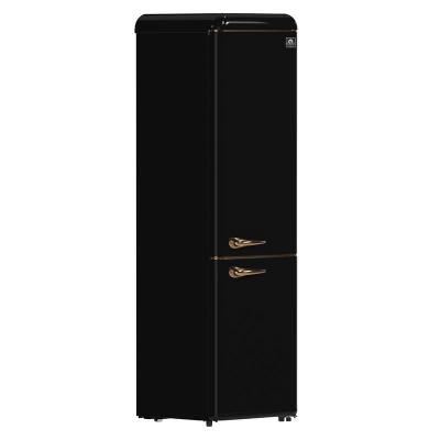 22" Forno Storico 9 Cu. Ft. Retro Bottom Freezer Fridge in Black - FFFFD1745-22BLK