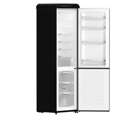 22" Forno Storico 9 Cu. Ft. Retro Bottom Freezer Fridge in Black - FFFFD1745-22BLK