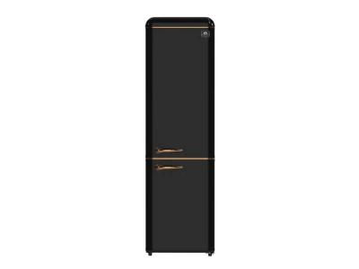 22" Forno Storico 9 Cu. Ft. Retro Bottom Freezer Fridge in Black - FFFFD1745-22BLK