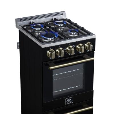 20" Forno Lamazze Freestanding Gas Range in Black - FFSGS6265-20BLK