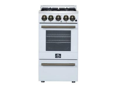 20" Forno Lamazze Freestanding Gas Range in White - FFSGS6265-20WHT