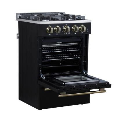 24" Forno Breno Freestanding Gas Range in Black - FFSGS6290-24BLK