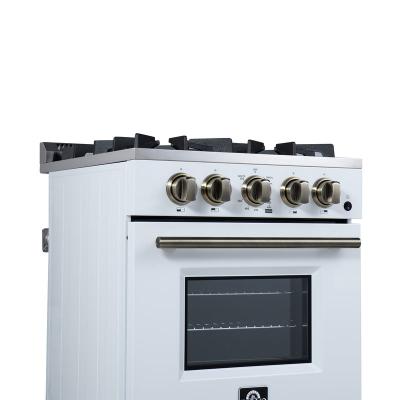 24" Forno Breno Freestanding Gas Range in White - FFSGS6290-24WHT