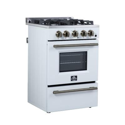 24" Forno Breno Freestanding Gas Range in White - FFSGS6290-24WHT