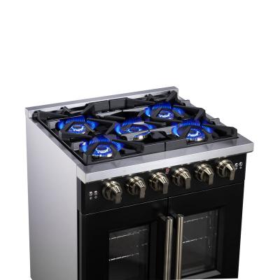 30" Forno Capriasca Freestanding French Door Gas Range - FFSGS6460-30BLK