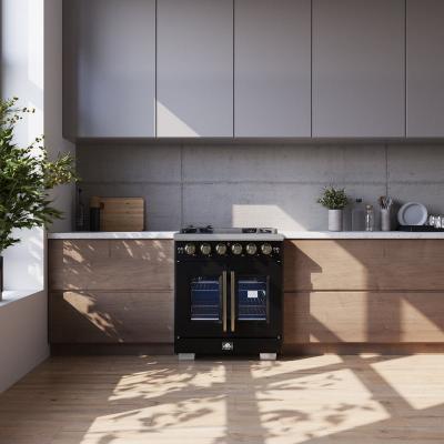 30" Forno Capriasca Freestanding French Door Gas Range - FFSGS6460-30BLK