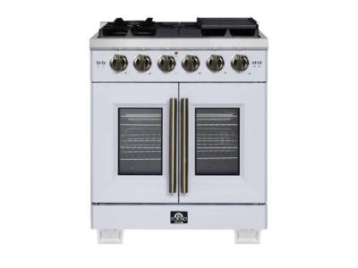 30" Forno Capriasca Freestanding French Door Gas Range - FFSGS6460-30WHT
