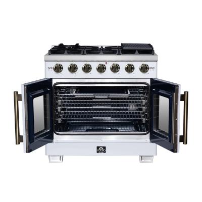 36" Forno Capriasca Freestanding French Door Gas Range - FFSGS6460-36WHT