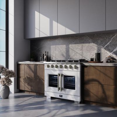 36" Forno Capriasca Freestanding French Door Gas Range - FFSGS6460-36WHT