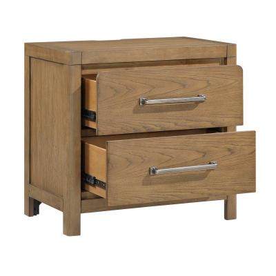 Haven Night Stand with USB A/C ports Hickory Acacia - 2336-4