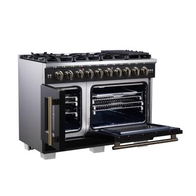 48" Forno Capriasca Freestanding French Door Gas Range - FFSGS6460-48BLK