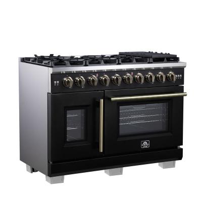 48" Forno Capriasca Freestanding French Door Gas Range - FFSGS6460-48BLK