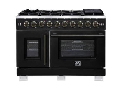 48" Forno Capriasca Freestanding French Door Gas Range - FFSGS6460-48BLK