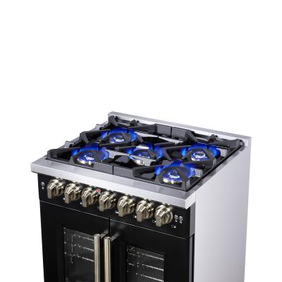 30" Forno Capriasca Freestanding French Door Dual Fuel Range - FFSGS6387-30BLK