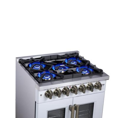 30" Forno Capriasca Freestanding French Door Dual Fuel Range - FFSGS6387-30WHT