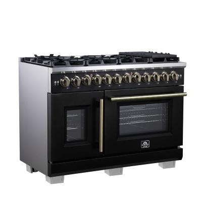 48" Forno Capriasca Freestanding French Door Dual Fuel Range - FFSGS6387-48BLK