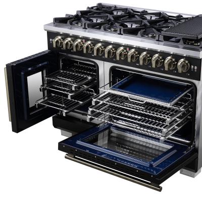 48" Forno Capriasca Freestanding French Door Dual Fuel Range - FFSGS6387-48BLK