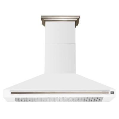 60" Forno Aria Wall-Mounted Range Hood in White - FRHWM5095-60WHT