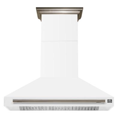 48" Forno Aria Wall-Mounted Range Hood in White - FRHWM5095-48WHT