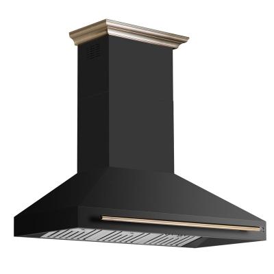 48" Forno Aria Wall-Mounted Range Hood in Black - FRHWM5095-48BLK