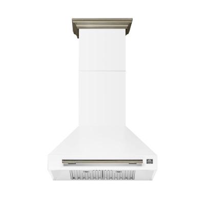 30" Forno Aria Wall-Mounted Range Hood in White - FRHWM5095-30WHT