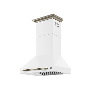 30" Forno Aria Wall-Mounted Range Hood in White - FRHWM5095-30WHT