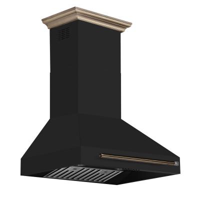 30" Forno Aria Wall-Mounted Range Hood in Black - FRHWM5095-30BLK