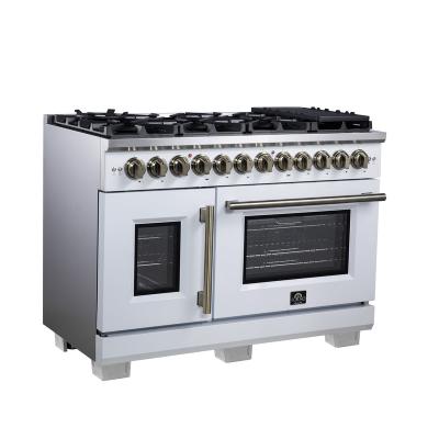 48" Forno Capriasca Freestanding French Door Dual Fuel Range - FFSGS6387-48WHT