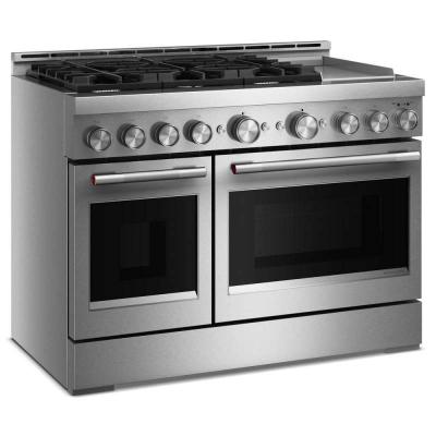 48" KitchenAid 6 Burner Commercial-Style Gas Range with Griddle - KFGD948SSS