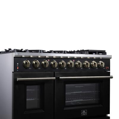 48" Forno Massimo Black Freestanding 8 Burners True Convection Oven Gas Range - FFSGS6239-48BLK