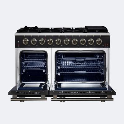 48" Forno Massimo Black Freestanding 8 Burners True Convection Oven Gas Range - FFSGS6239-48BLK