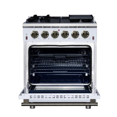 30" Forno Massimo White Freestanding 5 Burner True Convection Oven Gas Range - FFSGS6239-30WHT