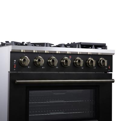 36" Forno Massimo Black Freestanding 6 Sealed Burners Gas Range Convection Oven Energy Efficient - FFSGS6239-36BLK