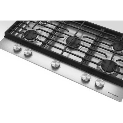 36" KitchenAid Gas-on-Metal Cooktop with 5 Versatile Burners - KCGK336SSS