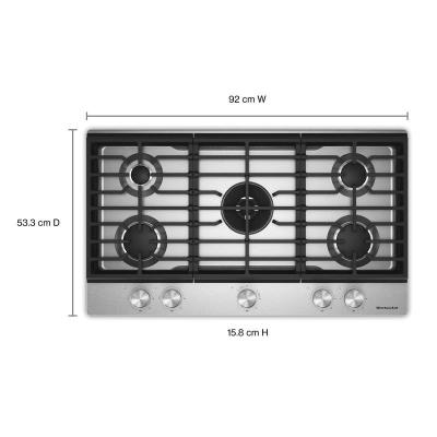 36" KitchenAid Gas-on-Metal Cooktop with an Integrated Wok Grate - KCGK736SSS