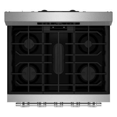 30" Kitchenaid 5.0 Cu. Ft. Smart Freestanding Gas Range with Convection Cooking Modes - KFGS330TPS