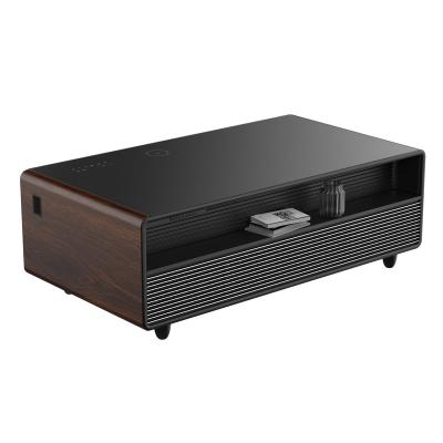 Forno Evoluto Tavolo 51" Smart Coffee Table with Wood-Accent Sides - Dual Cooling Zones Wireless Charging Pad and Built-In Bluetooth Speakers - FCTFR7006-51WD