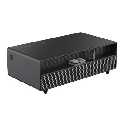 Forno Evoluto Tavolo 51" Black Smart Coffee Table with Dual Refrigerator Drawers Bluetooth 5.0 Audio Wireless Charging and RGB Ambient Light - FCTFR7006-51BLK
