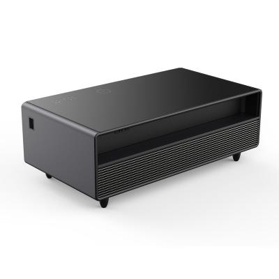 Forno Evoluto Tavolo 51" Black Smart Coffee Table with Dual Refrigerator Drawers Bluetooth 5.0 Audio Wireless Charging and RGB Ambient Light - FCTFR7006-51BLK
