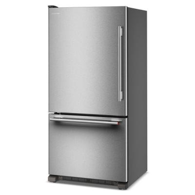 33" KitchenAid 22 Cu. Ft. Standard-Depth Bottom Mount Refrigerator - KRBL133SPS