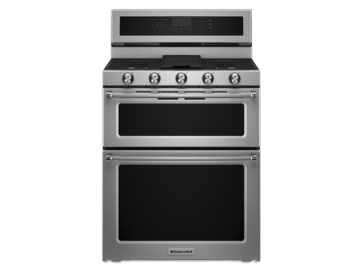 30" KitchenAid 5 Burner Dual Fuel Double Oven Convection Range - KFDD500ESS