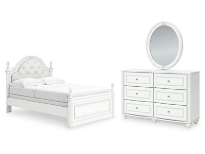 Signature Design by Ashley Kozlani Full Upholstered Panel Bed, Dresser and Mirror - PCB1819B15