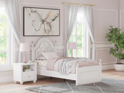 Signature Design by Ashley Kozlani Twin Upholstered Panel Bed, Dresser and Mirror - PCB1819B14