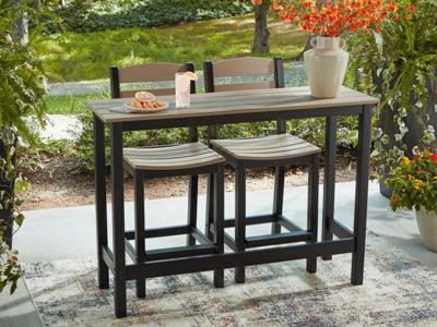 Signature Design by Ashley Shoreline Beach Outdoor Counter Table and 2 Barstools - PCP221-113
