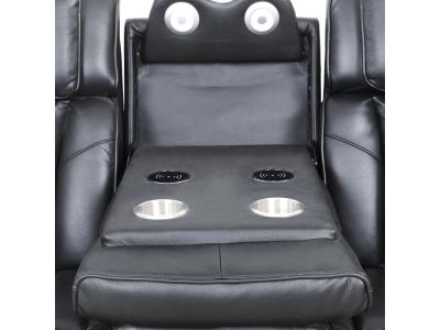 Primo International Colton Power Motion Loveseat in Black - COLTON-LOVE