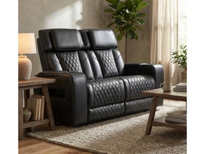 Primo International Colton Power Motion Loveseat in Black - COLTON-LOVE
